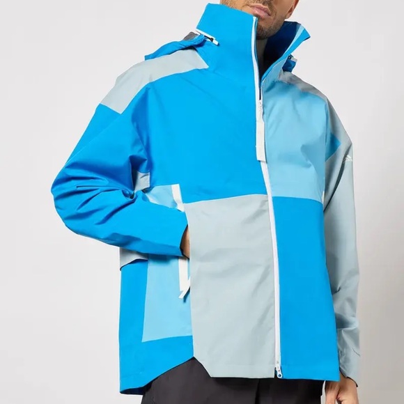 Adidas Terrex CT My Shelter Rain Ready Color Block Mens Jacket Blue Sz M H65694 - Picture 2 of 16